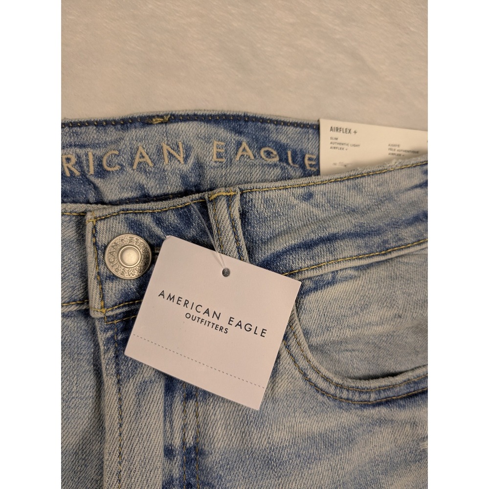 American Eagle Outfitters Womens Slim Authentic Airflex Jeans 29x29 Distressed - Picture 3 of 14